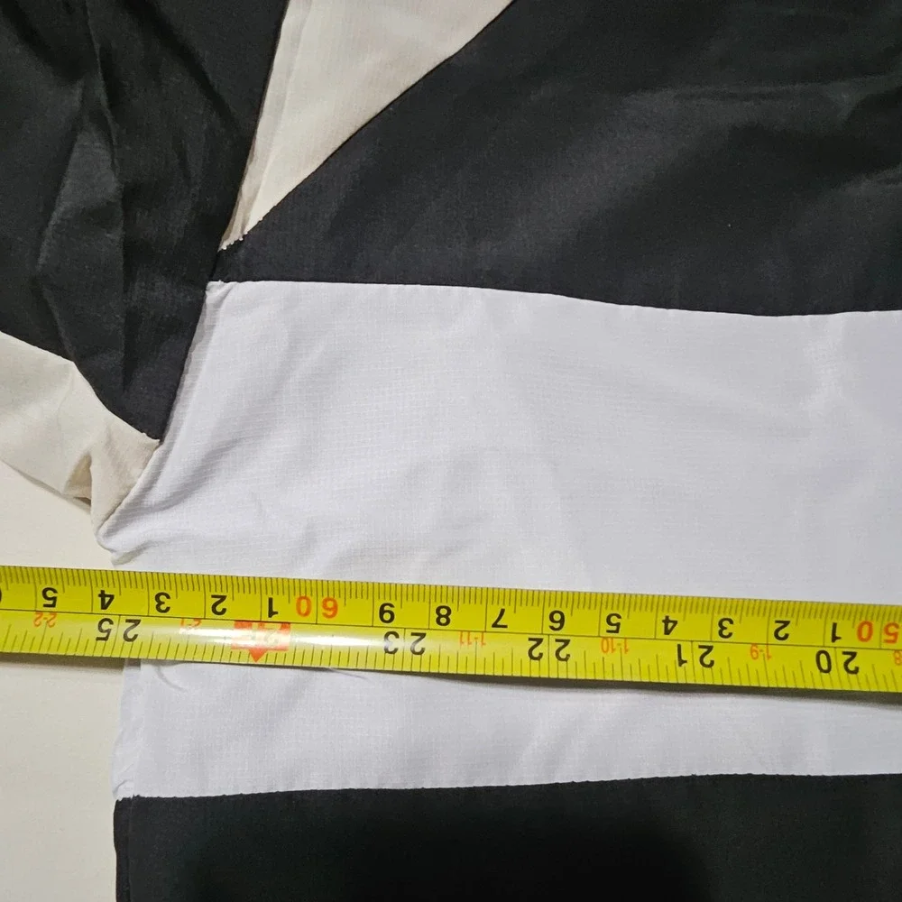 Aldi Gear Windbreaker Jacket Women XL Black White Colorblock Full Zip Logo NWT